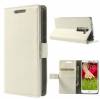 LG L Fino D290N/L Fino Dual D295 - Leather Wallet Stand Case White (OEM) (BULK)